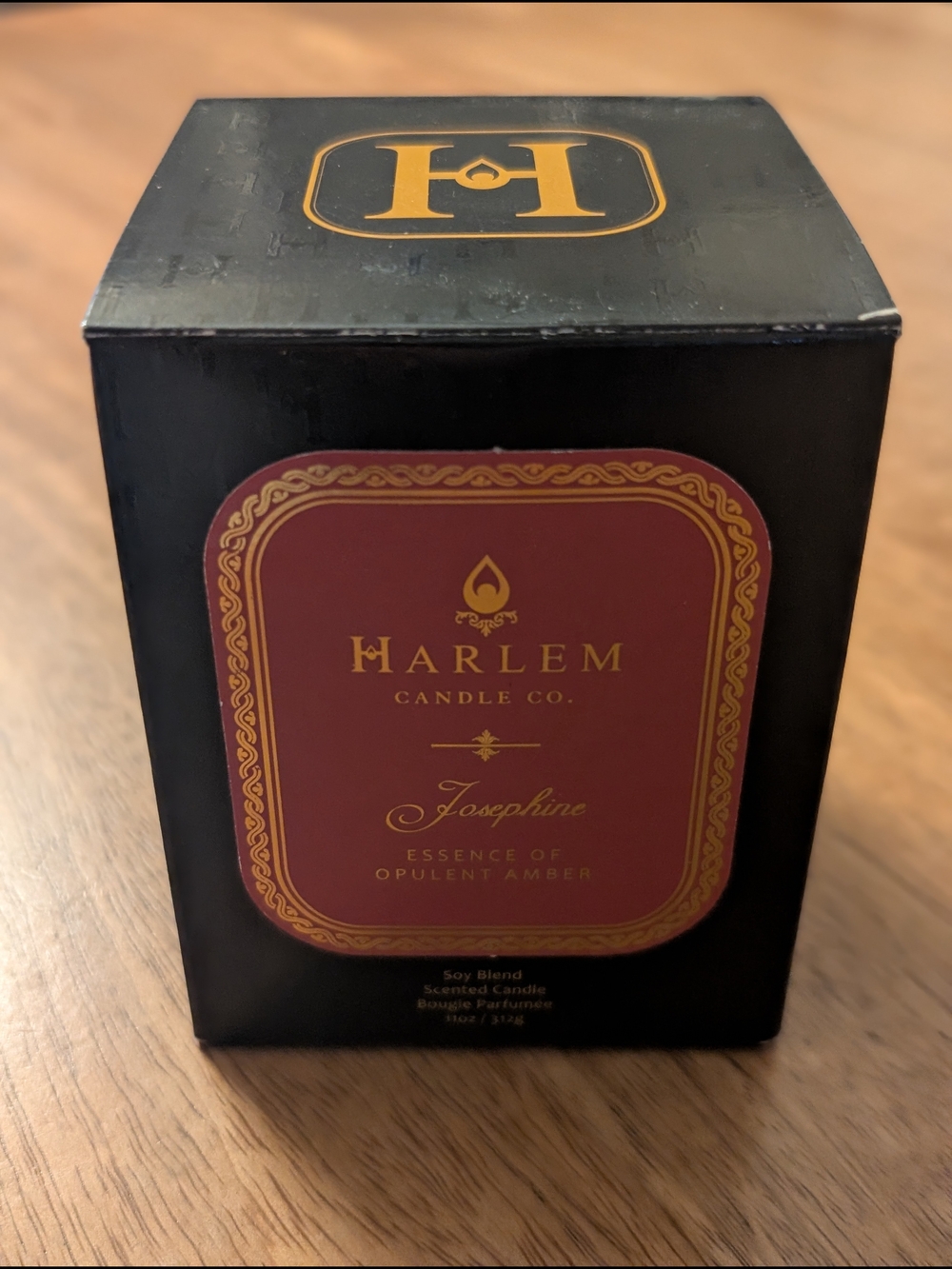 Josephine Opulent Amber Scented Candle - Black & Burgundy